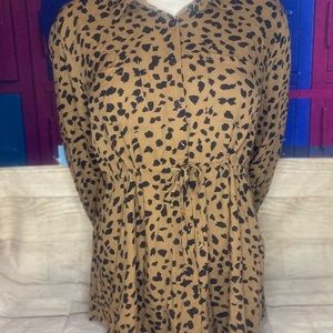 Women’s Long Sleeve Cheetah Print Top